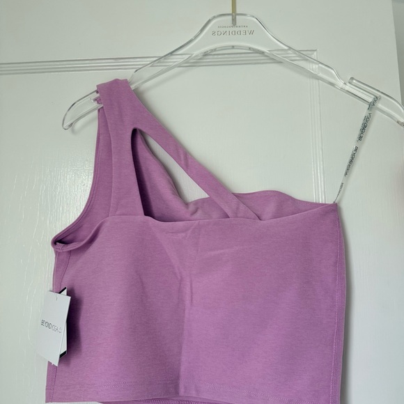 NWT Beyond Yoga Spacedye The Bold Shoulder Cropped Tank - Pink Haze Heather - Picture 4 of 6